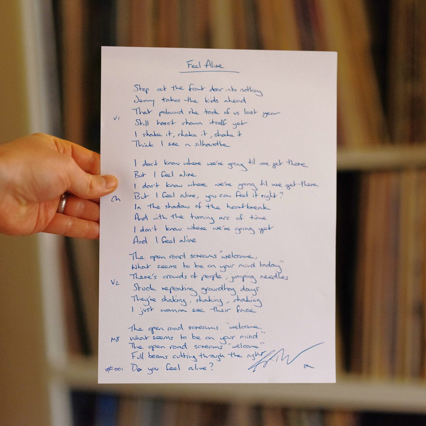 ***Extremely Limited*** Handwritten & Signed "Feel Alive" Lyric Sheet (Only 6 available worldwide) | RJ Thompson